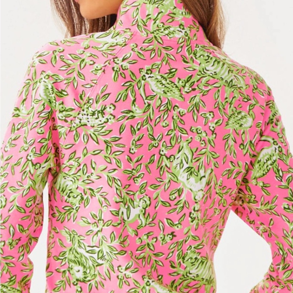 LIlly Pulitzer Rousseau Pink Mane 1/4 zip - Picture 2 of 6